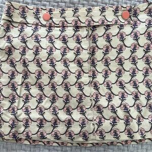 Floral Cream and Pink Women's Skirt